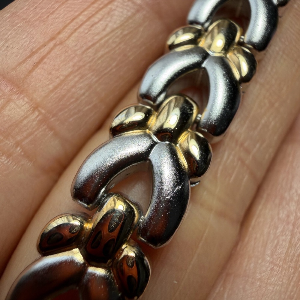 Sharp Two Tone Link Bracelet - Picture 9 of 10